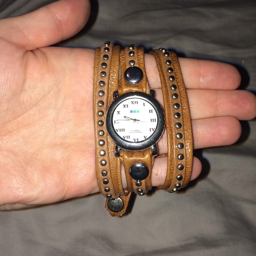 La Mer leather wrap watch